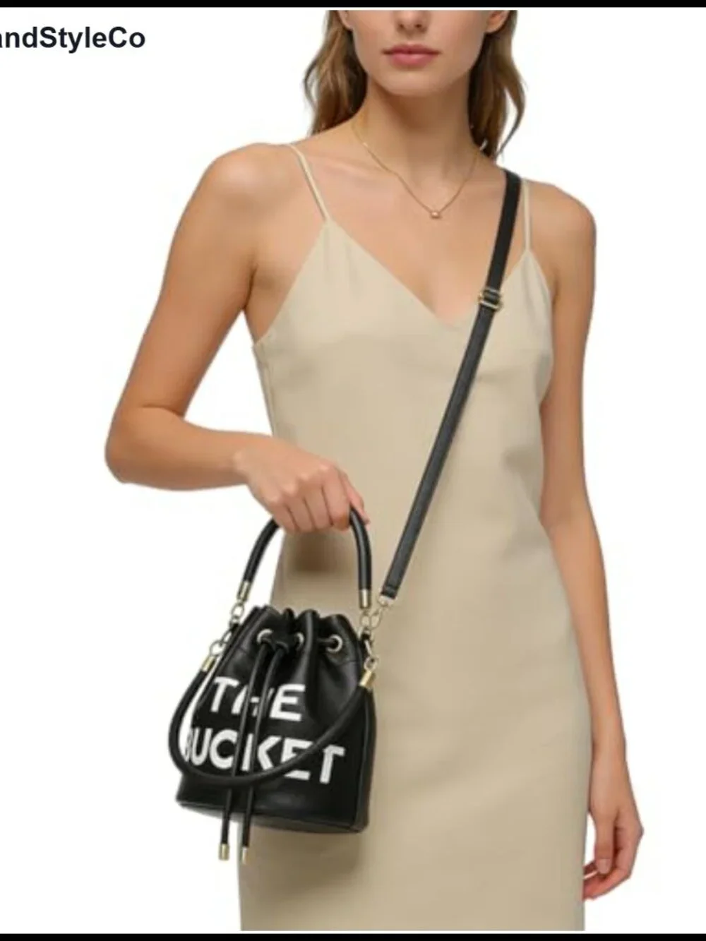 Women's Small Bucket Drawstring Handbag PU Leather Hobo Crossbody Purse